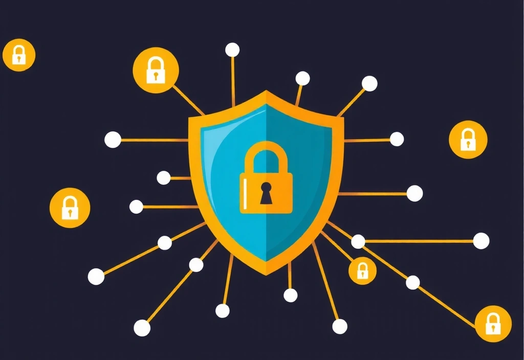 Ilustración de seguridad de datos y privacidad en línea