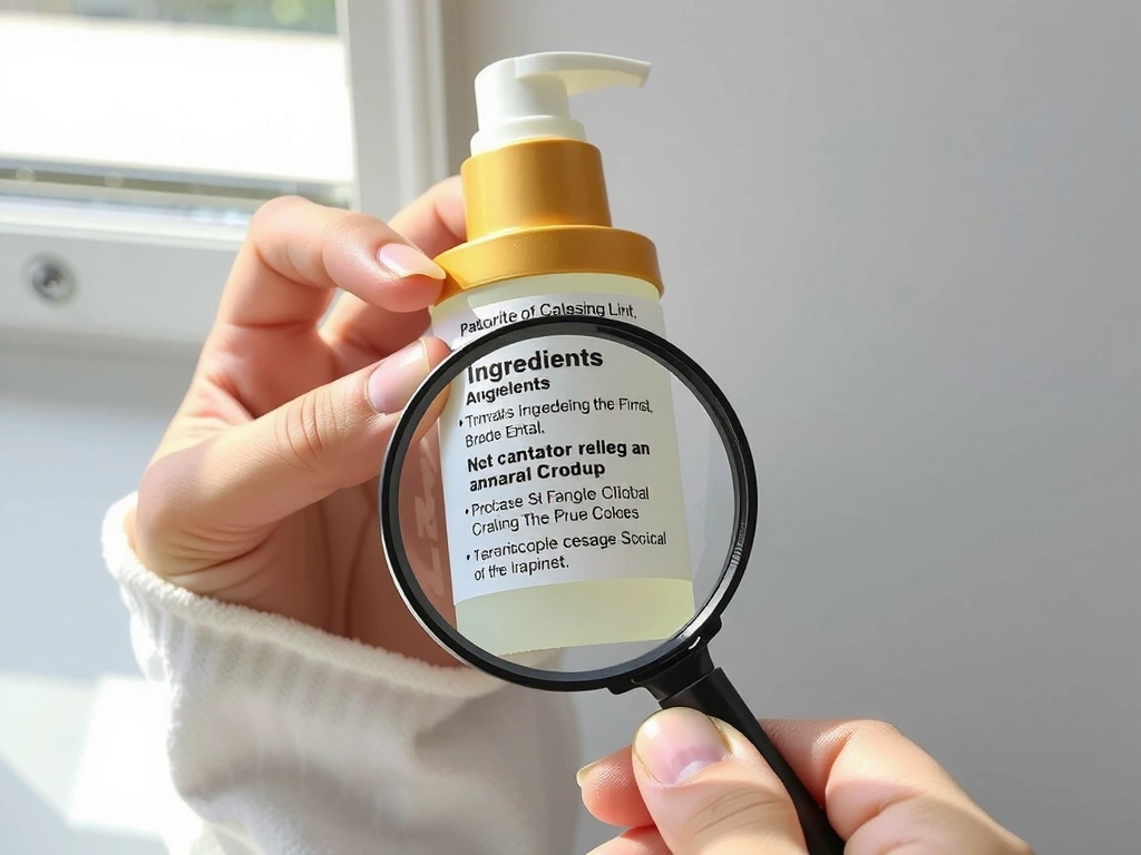 Manos sosteniendo una lupa sobre una etiqueta de producto, simbolizando la transparencia y el escrutinio de los ingredientes.